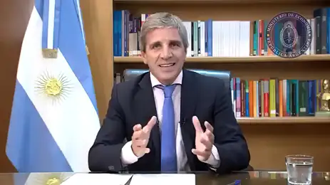 Frame/Ministério de Economia/AR 15/12/2023 - O ministro da Economia Argentina, Luis Caputo, durante anúncio. Foto: Frame/Ministério de Economia/AR